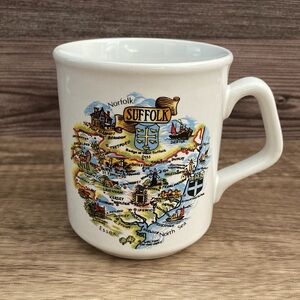Vintage Suffolk Mug Coffee Cup Souvenir Staffordshire Pottery Kilncraft Style